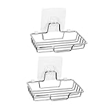 FIXOSHEE 2 Stück Teiliges Edelstahl Seifenhalter ohne Bohren Wandmontage Seifenschale mit...