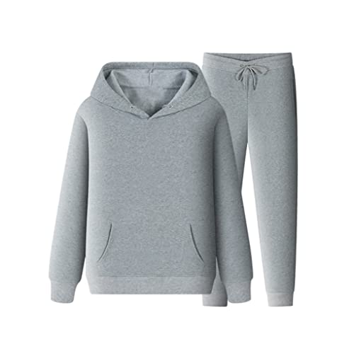 Survêtement d'hiver homme polaire gris clair ensemble chaud S