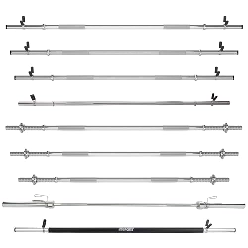 ScSPORTS® Barre d'Haltères Standard - 120/140/160/180 cm, 30/50 mm, Acier, Chrome - Barre d'Haltère Long pour Fitness à Maison, Entraînement en Salle, Haltérophilie