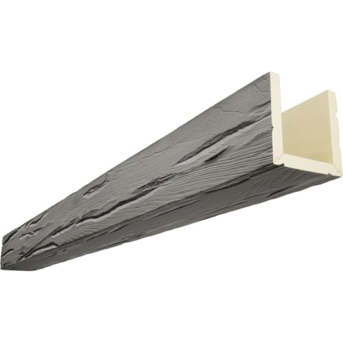 Timberthane Riverwood Faux Wood Beam, 3-Sided (U-Beam), 8"W x 8"H x 168"L, Seashell Finish