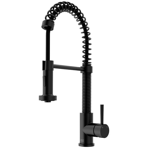 VIGO Edison 19'' H Single Handle Pull-Down Sprayer Kitchen Faucet in Matte Black-VG02001MB