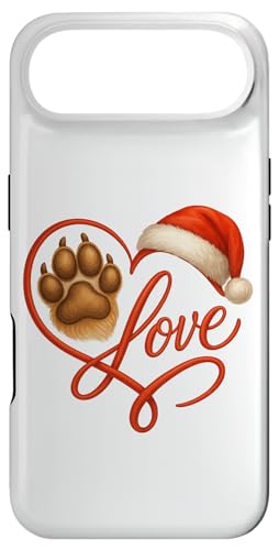 Christmas Paw Love Heart Santa Dog Mom Funny Pet Lover Dogs X}zP[X iPhone Air p