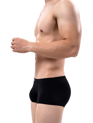 IKINGSKY Men's Silky Boxer Briefs Soft Bulge Shorts Underwear Sexy Low Rise Trunk Under Panties for Men2