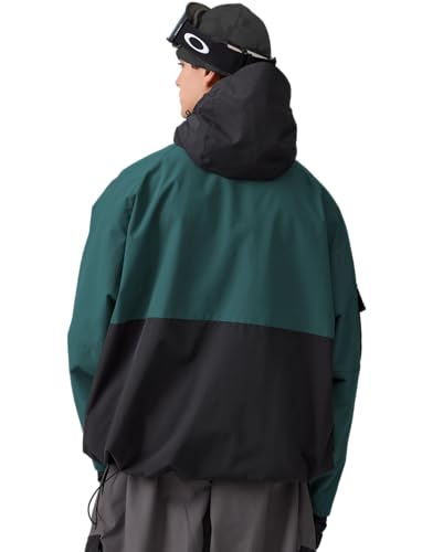 Image of GSOU SNOW Mens Womens Baggy Snowboard Jacket Ski Jacket 20K Waterproof | Snow Shell Jacket Retro, 15K Breathable, Windproof, Arm Vents, Powder Skirt, 5 Pockets, Color Block, Non-insulated, Loose Fit