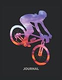 downhill bike kaufen kinder  Journal: Mountainbike Fahrer beziehungsweise Downhill-Biker mit Abendrot als Hintergrund. Schönes Notizbuch, einschließlich monatlicher Kalender für ... von Notizen, großes Format, ca. 22 x 28 cm