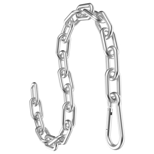 Anobeyi 23.6 Gym Fitness Cable Extension Chain, 304 Stainless Steel Cable Machine Extension Accessory, Workout Chain for Home Gym Replacement, Weight Lifting, Triceps Exercise (Silver-1pc (Dia-5mm))