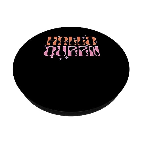 Hallo Queen Spooky Halloween Creepy Ghostly Design PopSockets Swappable PopGrip, Black - Image 2