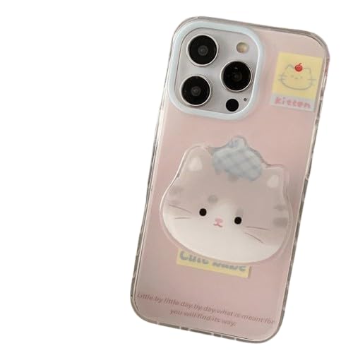 Image of Peeperly Back Cover Case for iPhone 13 Pro Max Scratch Resistant Anti-Slip TPU Shockproof Protective Durable Paws and Play Cartoon Cat Phone Gripper Case for Girls & Women