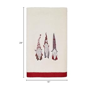 Avanti Linens - Hand Towel, Soft & Absorbent Cotton Velour, Christmas Decorations (Christmas Gnomes Collection) Avanti Linens Hand Towel Soft Absorbent Cotton Velour Christmas Decorations Christmas Gnomes Collection