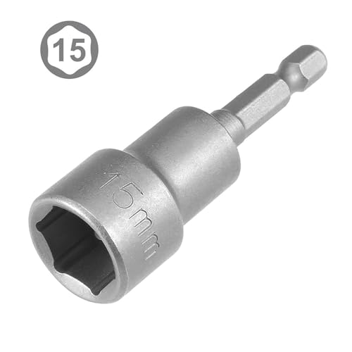TA-VIGOR 2Pcs 15mm Magnetic Nut Setter Driver Drill Bit Set, 1/4 inch Hex Shank Quick Change - Image 3