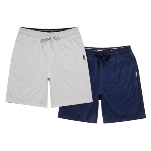 Eddie Bauer Men’s Comfort Fit Elastic Waistband with Outer Drawstring Lounge Short, 2 Pack (White,Small)4