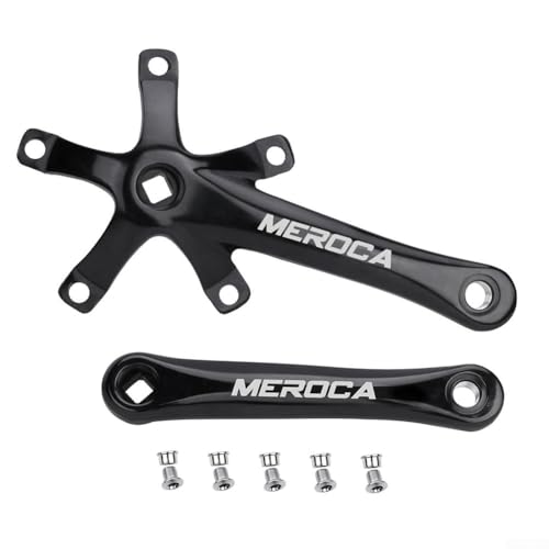 Juego de bielas de 170 mm para bicicletas de montaña CNC mecanizadas a izquierda y derecha, 130 mm para BCD para un potente rendimiento de ciclismo (negro)