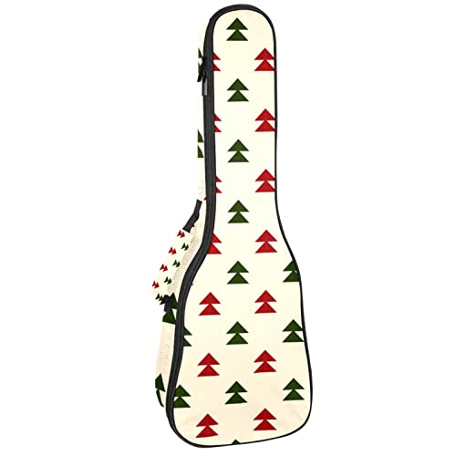 Sac ukulélé soprano rembourré 10mm housse concert robuste sapin de Noël rouge vert