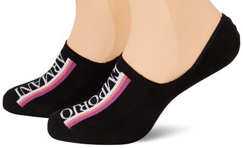 EMPORIO ARMANI Chaussettes pour femme, noir/noir, L-XL