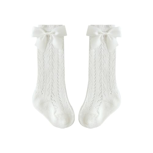 Kids Girls Knee High Socks Cute Bow Mesh Long Stockings Breathable Tube Princess Dress Socks2