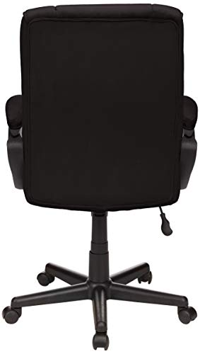 Amazon Basics Classic Office Desk Computer Chair - Adjustable, Swiveling, Ultra-Soft Microfiber, Lumbar Support, 28"D X 25"W X 43.5"H, Black #TOP4