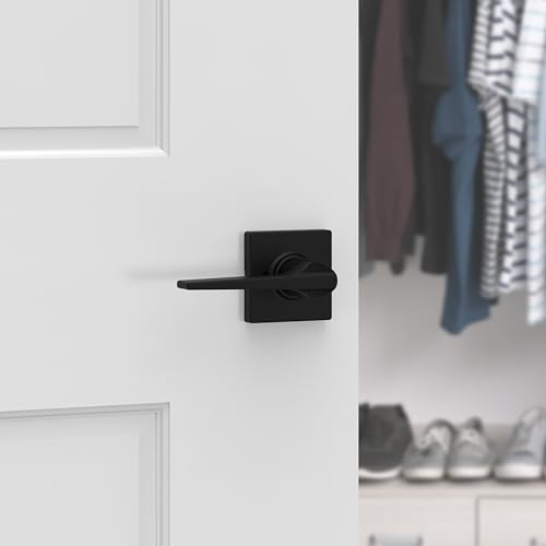 Weiser Hollis Matte Black Door Handle, Reversible Half Dummy Lever, Non-turning Interior Door Handles for Wardrobe, Closet Door & French Doors, Cabinet Handle/Cupboard Handles, Modern Home Décor by Weiser - Image 4