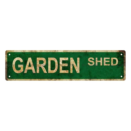GARDEN SHED SPACE Metal Tin Street Sign Bar Cafe Garage Cave Home Room Wall Bathroom Farmhouse Garden Porch Patio Decor, 16 x 4 Inch