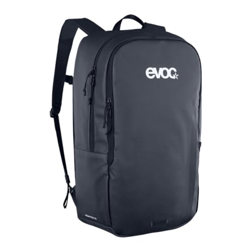 EVOC Urban Pack Sac à dos imperméable avec compartiment pour ordinateur portable, sangle trolley et design ventilé Gris carbone/noir 25 l