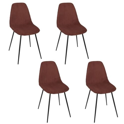 HOME DECO FACTORY - HD0287 Juego de 4 Sillas Acolchadas Scott - Mobiliario Suavidad - Asiento Cómodo - 54 x 85 x 45 cm - Altura del Asiento 48 cm - Color Terracota