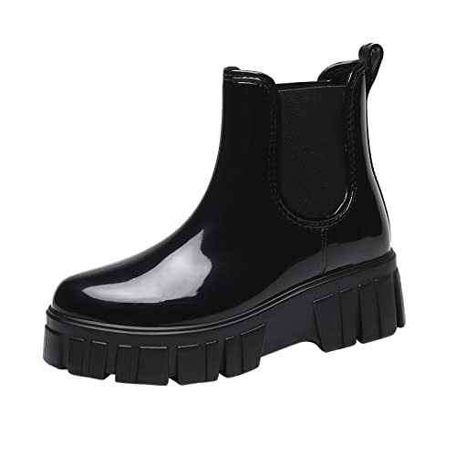 Kurze Gummistiefel Damen Anti Rutsch Leicht Wasserdicht Stiefeletten Sommer Halbhoch Mit Absatz Weiter Schaft Chelsea Boots Regenstiefel Gummisohlen Atmungsaktiv 42 Cowboystiefel Gummistiefel