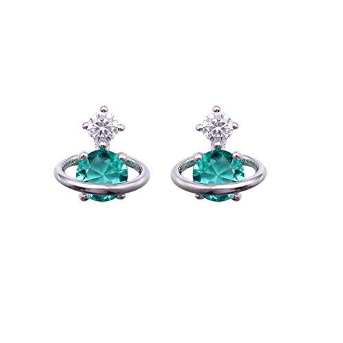 Pendientes de circonita azul antialérgicos para orejas sensibles de mujer