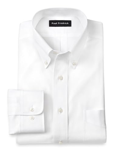 Paul Fredrick Men's Tailored Fit Cotton Non-Iron Pinpoint Cotton Dress Shirt