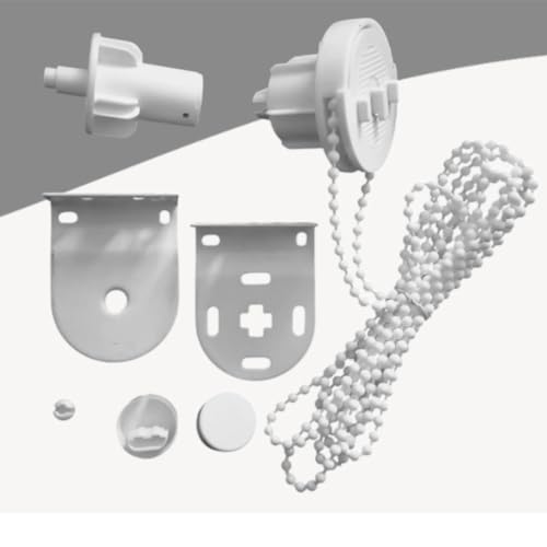 Roller Blinds Plastic and Metal Accessories with Hook Control Unit, 2 Brackets, 2.4 Meters Beaded Chain, 2 End Caps and Chain Stopper for 38mm Roller Blind's Pipe (4 x 6 x 4 cm)
