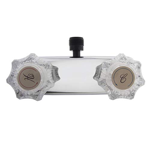 Image of Dura Faucet DF-SA100A-CP RV /Motorhome /Trailer Shower Faucet Valve Diverter with Crystal Acrylic Knobs (Chrome)