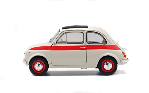 Solido 421184330 1:18 1960 Fiat 500L Nuova Sport-Crema/Rosso, Nero