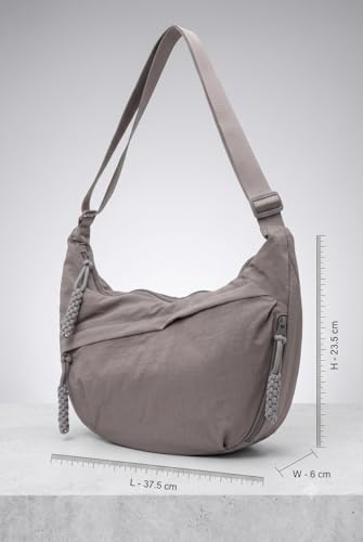 Image of WildHorn Travel Crossbody Crescent Bag for Women | Over-Shoulder Half Moon Sling Purse with Zipper | Unisex Chest Bag & Waist Bag for Daily Travel Use