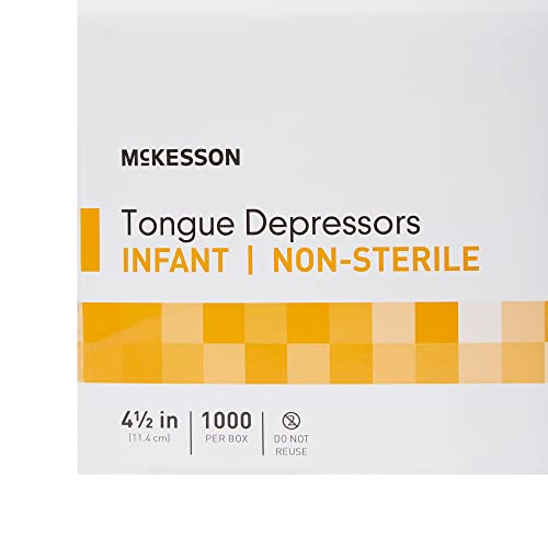 Image of McKesson Tongue Depressors [1000 Count] Infant Size, Non-Sterile, Wood, Unflavored, Splinter-Free, 4.5 in - Use for Medical, Arts, Crafts, Spa | Tongue Depressor