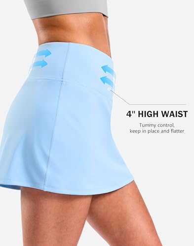 Image of SANTINY 13.5 inch /15 inch Skorts for Women with 2 Pockets High Waisted A Line Casual Pickleball Golf Skort Athletic Tennis Skirt