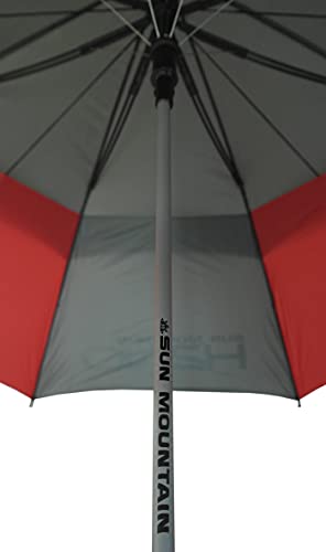 Sun Mountain H2No Dual Canopy Windproof Large Golf Umbrella Auto-Opening, Fibreglass Frame, Uv Protection,Red/Grey,- 68” (172Cm) #TOP4