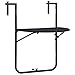 Produktbild vidaXL Balkontisch Höhenverstellbar Hängend Klappbar Balkonhängetisch Balkon Klapptisch Hängetisch Schwarz 60x64x83,5cm Kunststoff Rattan-Optik