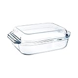 HUSANMP Rectangular Tempered Glass Casserole Dish with Glass Lid, Glass Casserole Baking Dish for Ov