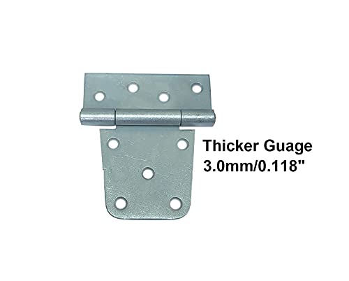 Qcaa Heavy Duty Gate Hinge, 4-1/2" X 3-1/2" X 3.0Mm, Hot Dipped Mechanical Galvanized, With Brass Fixed Pin, Square Barn Hinge, Shed Door Hinge, 6 Pack, Made In Taiwan #TOP2