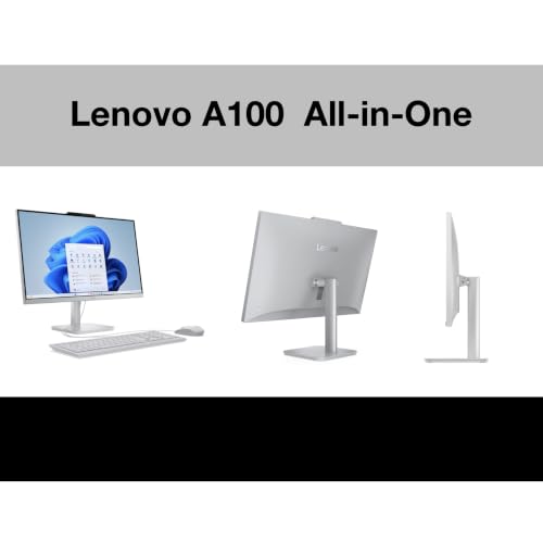 Image of Lenovo A100 Everyday Value All-in-One 23.8 inch IPS FHD Display (Intel N100, 16GB DDR5, 256GB PCIe SSD, Intel UHD, WiFi 6, Webcam, Bluetooth 5.4, Win 11 Home) w /DKZ USB Port Expander