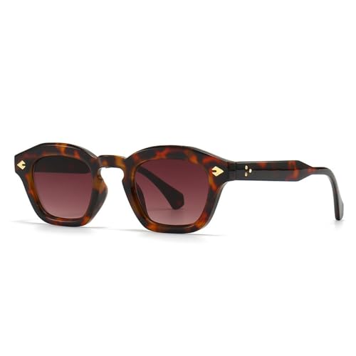Lunettes de soleil rondes rétro aux finitions rivets punk et verres UV400 premium