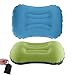 MSDADA 2 cuscini gonfiabili da campeggio, da viaggio, 2.0, ultraleggeri, comodi, gonfiabili, comprimibili, compatti, per campeggio, viaggi, esterni, ufficio (blu scuro + verde)