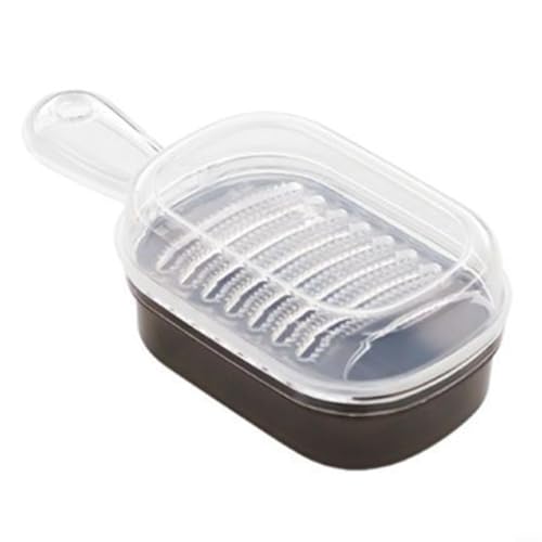 Rallador ligero de 2 vías con bandeja de aluminio y resina resistente al calor para Daikon y Wasabi, aparato de cocina japonés en gris, compacto 12 x 5 x 3 cm para comidas diarias