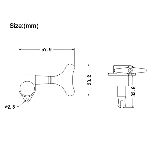 Maxcheer 2R2L Electric Bass Guitar Sealed Tuning Pegs Tuners Machine Heads Tuning Keys/Buttons Guitar Parts Machine Head Tuners For Precision Bass And Jazz Bass (Chrome) #TOP6