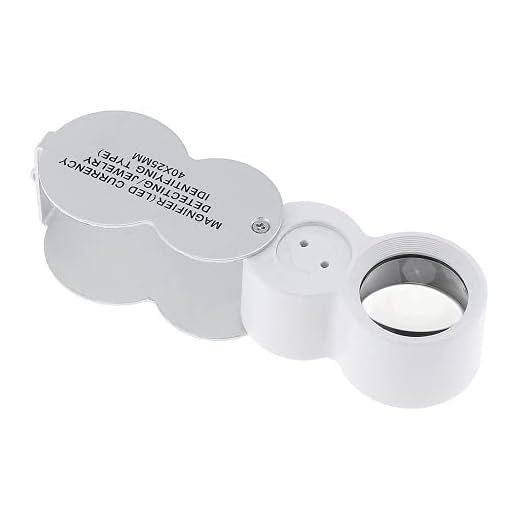 Lupa de mão 40x lente e vidro com 25mm + estojo em acrílico