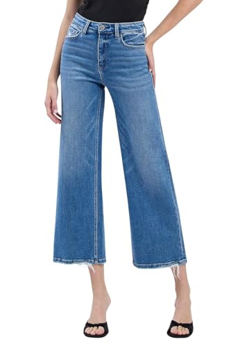 Flying Monkey Women's High-Rise Cropped Wide Leg Jeans