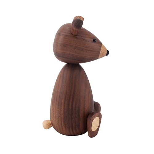 Statue d'écureuil en bois sculpté et figurine d'animal sauvage pour entrée de maison