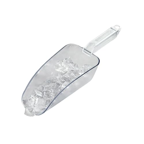 Restaurantware Met Lux 24 Ounce Ice Scoop 1 Flat Bottom Food Scoop - Beveled Front Edge Hanging Slot Clear PC Plastic Flour Scoop Lightweight For Ice Or Dry Ingredients