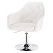 eSituro 1x Taburete de Bar Juego de 1 Sillas de Bar con Asiento Tapizado Altura Ajustable y Giratorio Cromado, Taburete Alto Cuero sintético para Cocina, Bar Blanco SBST0291