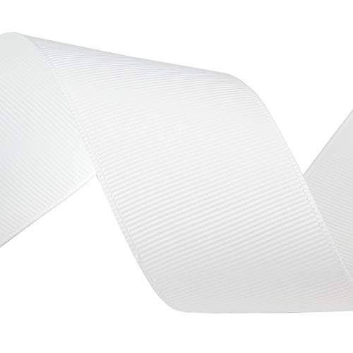 Vatin 1-1/2" Solid White Grosgrain Ribbon Spool -50 Yards, Great For Sewing, Gift Wrapping, Hair Bows, Flower Arranging, Home Decorating #TOP3
