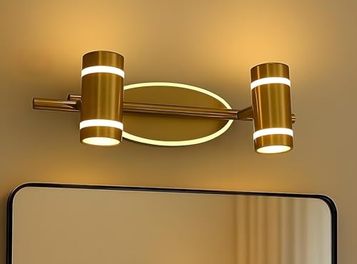 Image of FILLISKA 3 in 1 Double Wall spot /Picture /Display /Mirror Light with Adjustable Head and Colour Changing Function (Antique Gold-6360)(1 Year Warranty)