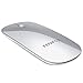 Price comparison product image FENIFOX Bluetooth Mouse,Rechargeable Wireless Flat Slim Thin Silent With 3 Aadjustable DPI Portable Travel For Laptop Computer PC Tablet -Silver White
